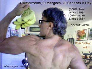 fruitarian bodybuilding, raw long island muscle, chris califano raw new york, vegan protein myth